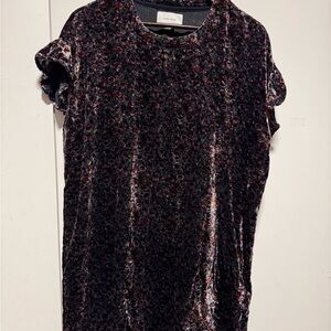 Current/Elliott Dark Floral Velvet Blouse